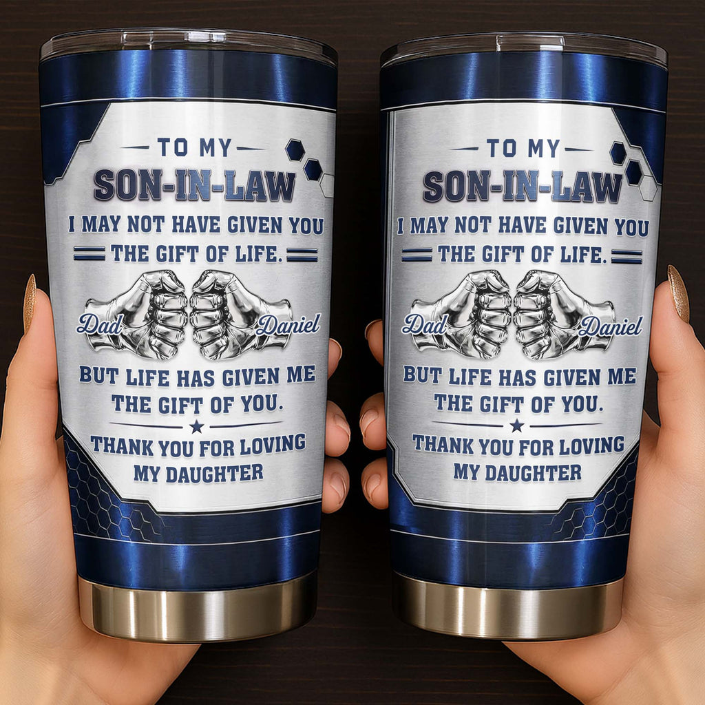 Personalized 20oz Stainless Steel Tumbler Custom Gift for Son-in-Law 20oz Tumbler GradoCreations