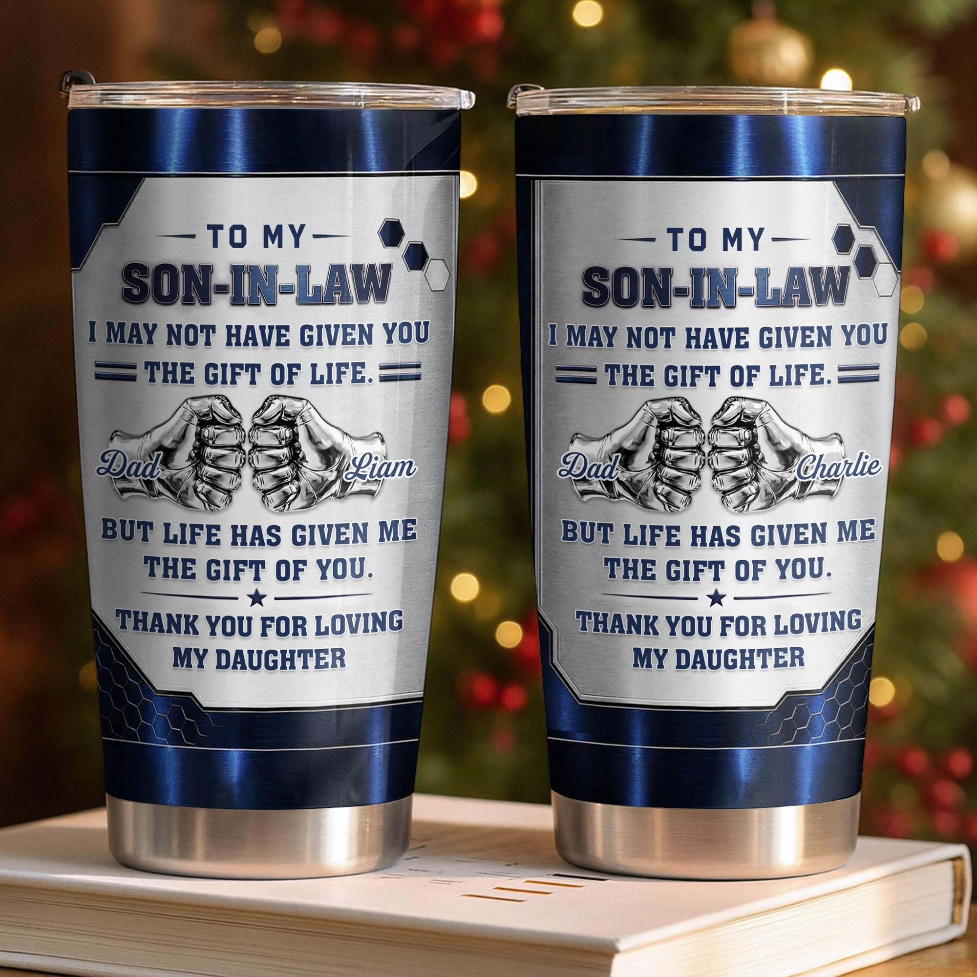 Personalized 20oz Stainless Steel Tumbler Custom Gift for Son-in-Law 20oz Tumbler GradoCreations