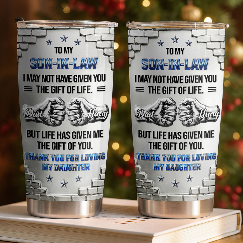 Personalized Stainless Steel Tumbler Custom Gift for Son-in-Law 20oz Tumbler GradoCreations