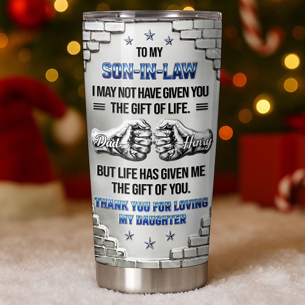 Personalized Stainless Steel Tumbler Custom Gift for Son-in-Law 20oz Tumbler GradoCreations