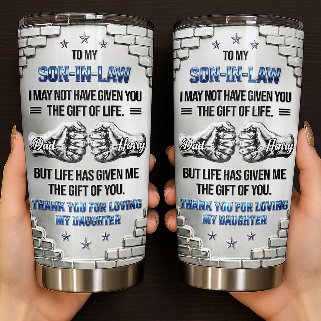 Personalized Stainless Steel Tumbler Custom Gift for Son-in-Law 20oz Tumbler GradoCreations