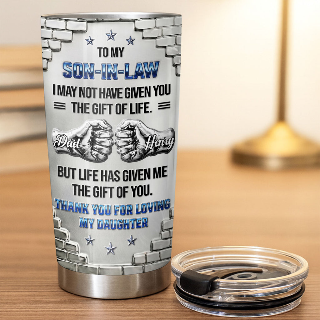 Personalized Stainless Steel Tumbler Custom Gift for Son-in-Law 20oz Tumbler GradoCreations