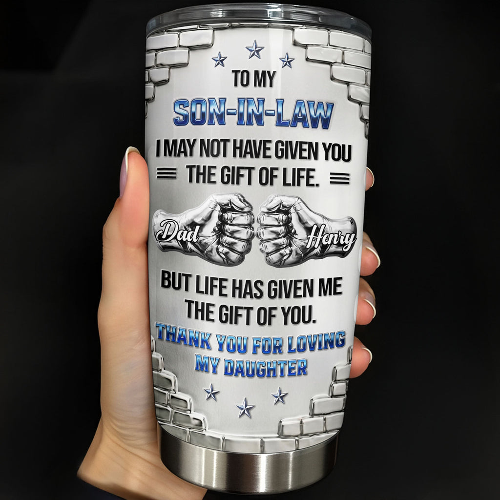 Personalized Stainless Steel Tumbler Custom Gift for Son-in-Law 20oz Tumbler GradoCreations