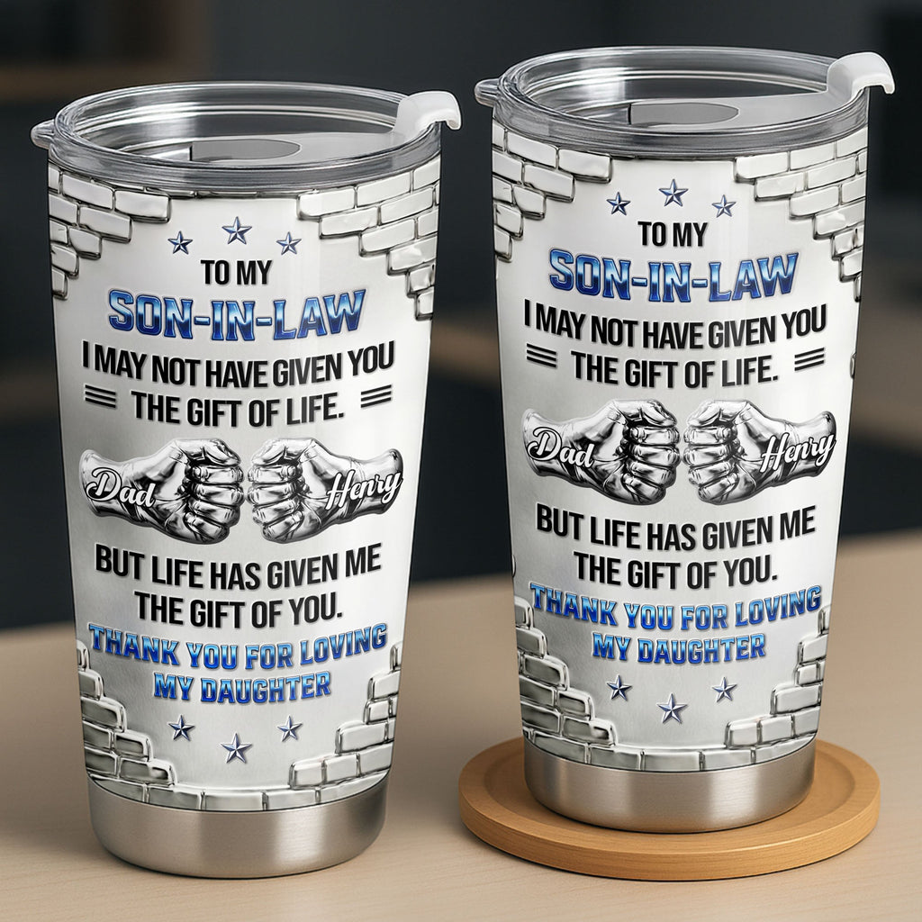 Personalized Stainless Steel Tumbler Custom Gift for Son-in-Law 20oz Tumbler GradoCreations