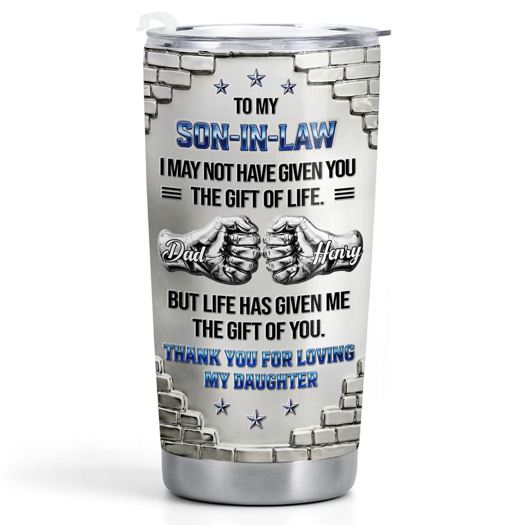 Personalized Stainless Steel Tumbler Custom Gift for Son-in-Law 20oz Tumbler GradoCreations
