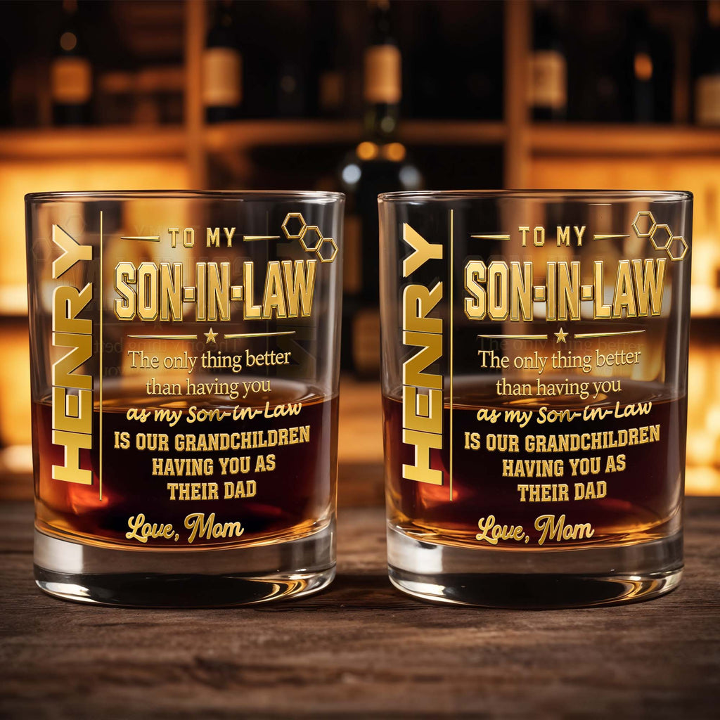 Personalized Custom Whiskey Glass Gift for Son-in-Law Whiskey Glass GradoCreations