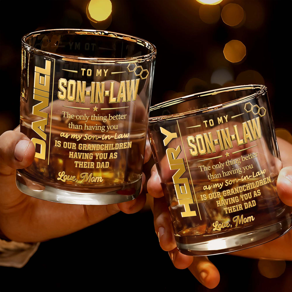 Personalized Custom Whiskey Glass Gift for Son-in-Law Whiskey Glass GradoCreations