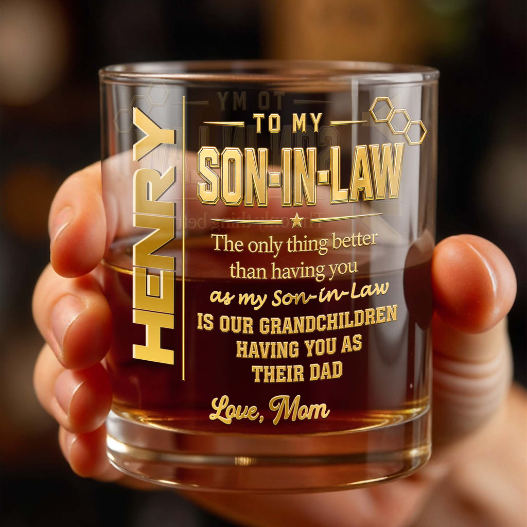 Personalized Custom Whiskey Glass Gift for Son-in-Law Whiskey Glass GradoCreations