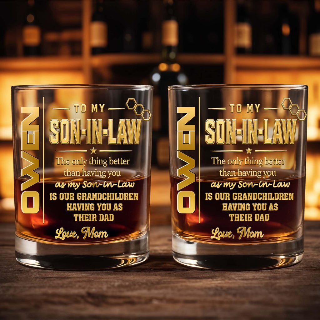 Personalized Custom Whiskey Glass Gift for Son-in-Law Whiskey Glass GradoCreations