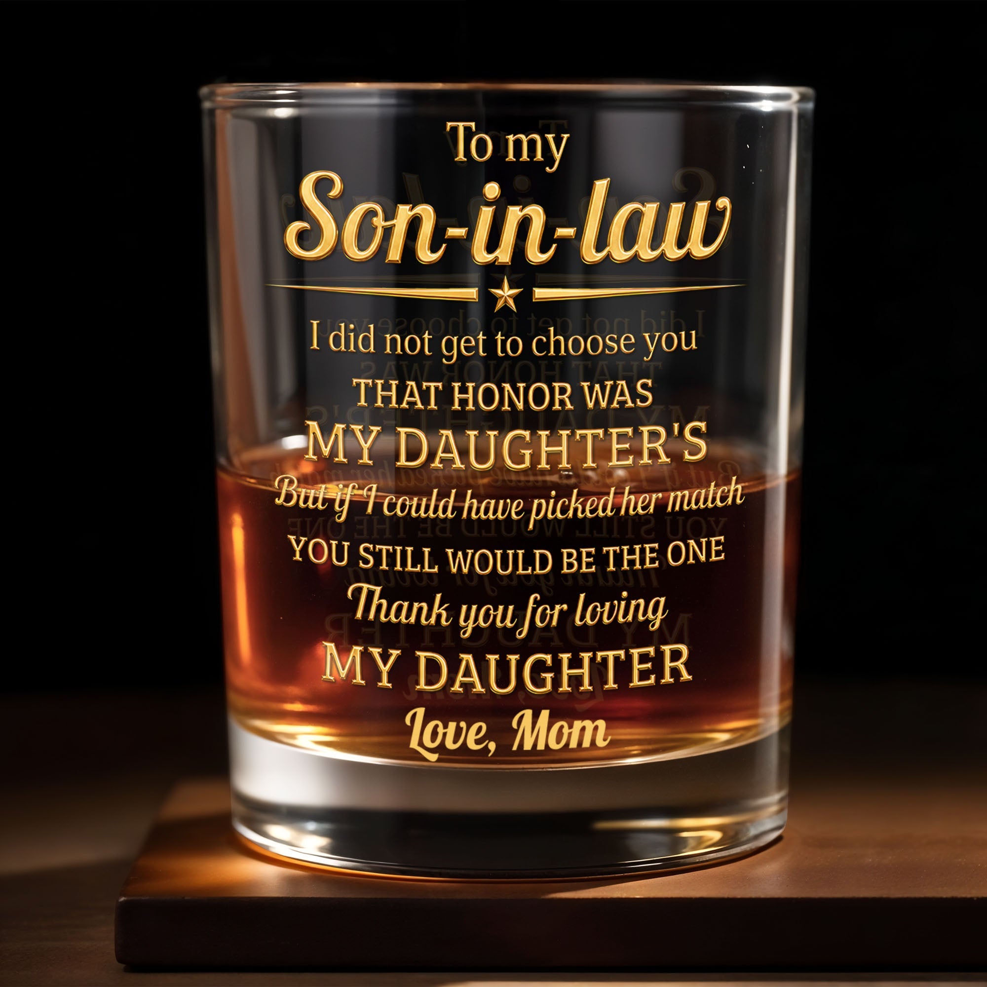 Personalized Custom Whiskey Glass Gift for Son-in-Law Whiskey Glass GradoCreations