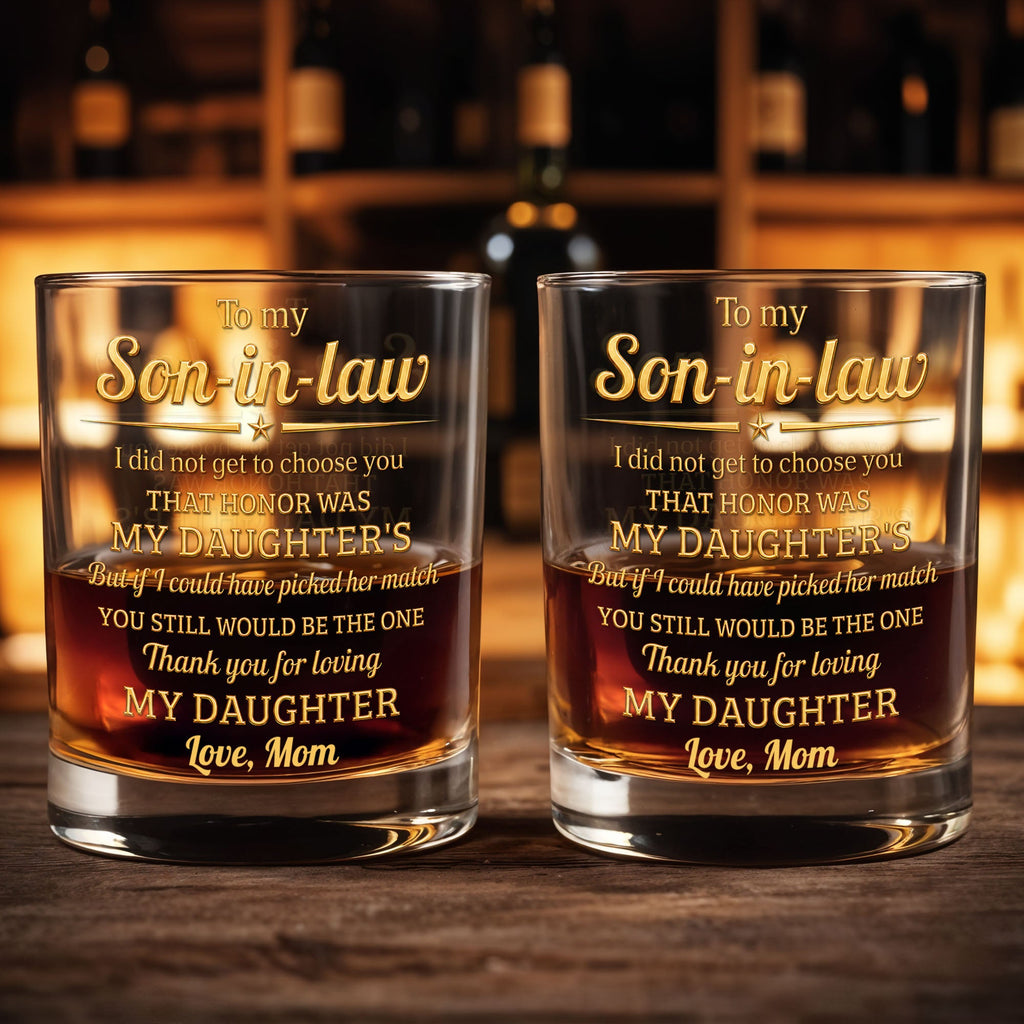 Personalized Custom Whiskey Glass Gift for Son-in-Law Whiskey Glass GradoCreations