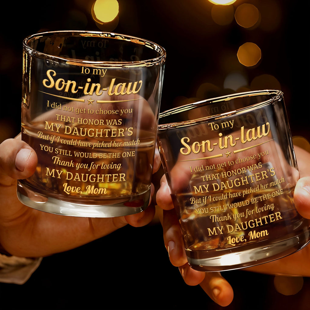 Personalized Custom Whiskey Glass Gift for Son-in-Law Whiskey Glass GradoCreations