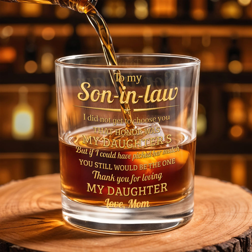 Personalized Custom Whiskey Glass Gift for Son-in-Law Whiskey Glass GradoCreations