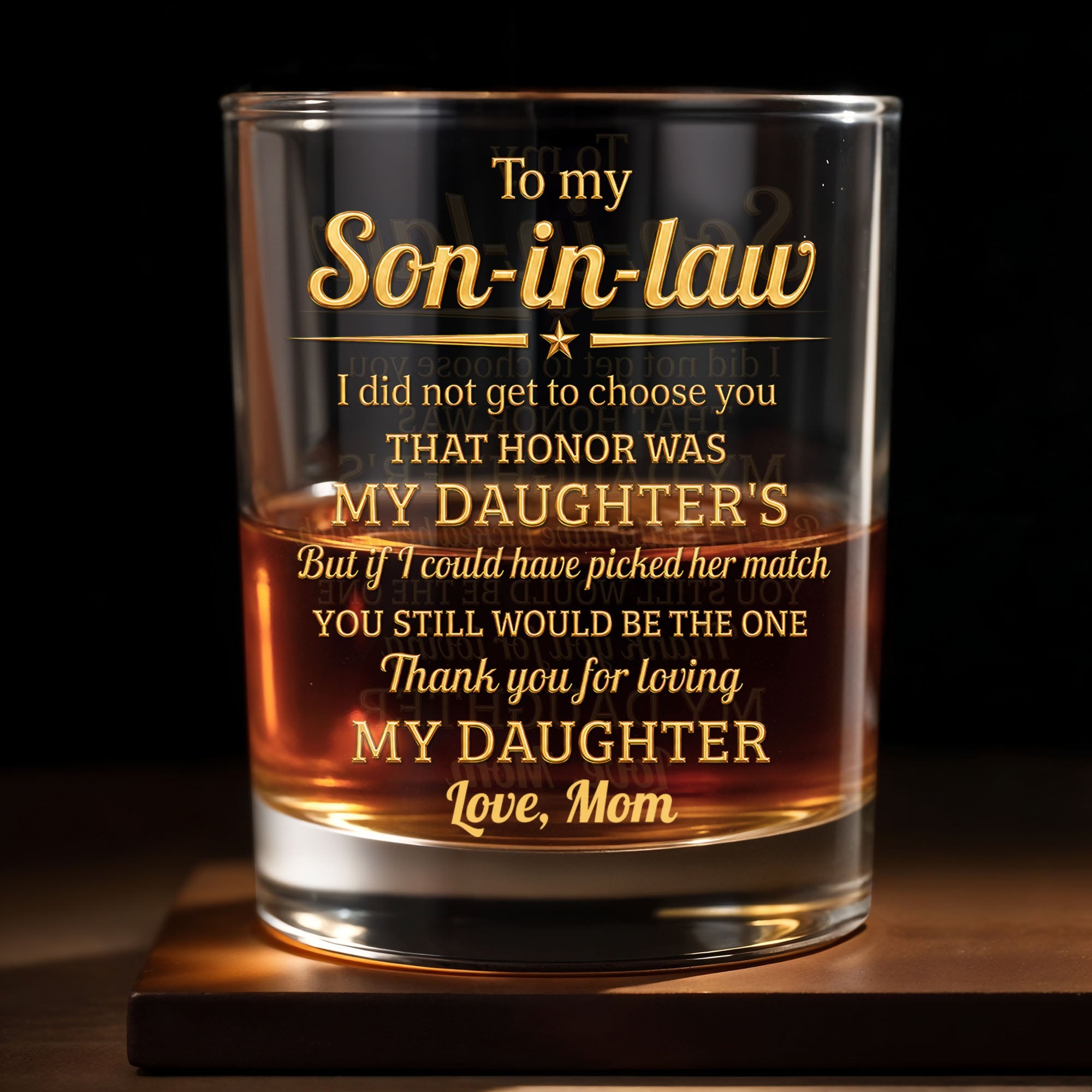 Personalized Custom Whiskey Glass Gift for Son-in-Law Whiskey Glass GradoCreations