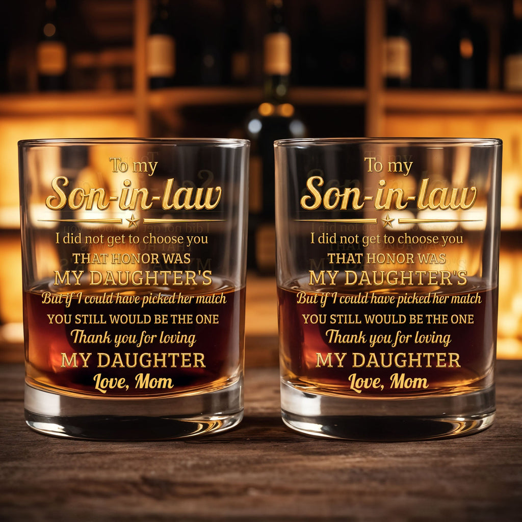Personalized Custom Whiskey Glass Gift for Son-in-Law Whiskey Glass GradoCreations