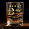 Personalized Custom Whiskey Glass Monogram Gift for Son-In-Law Whiskey Glass GradoCreations
