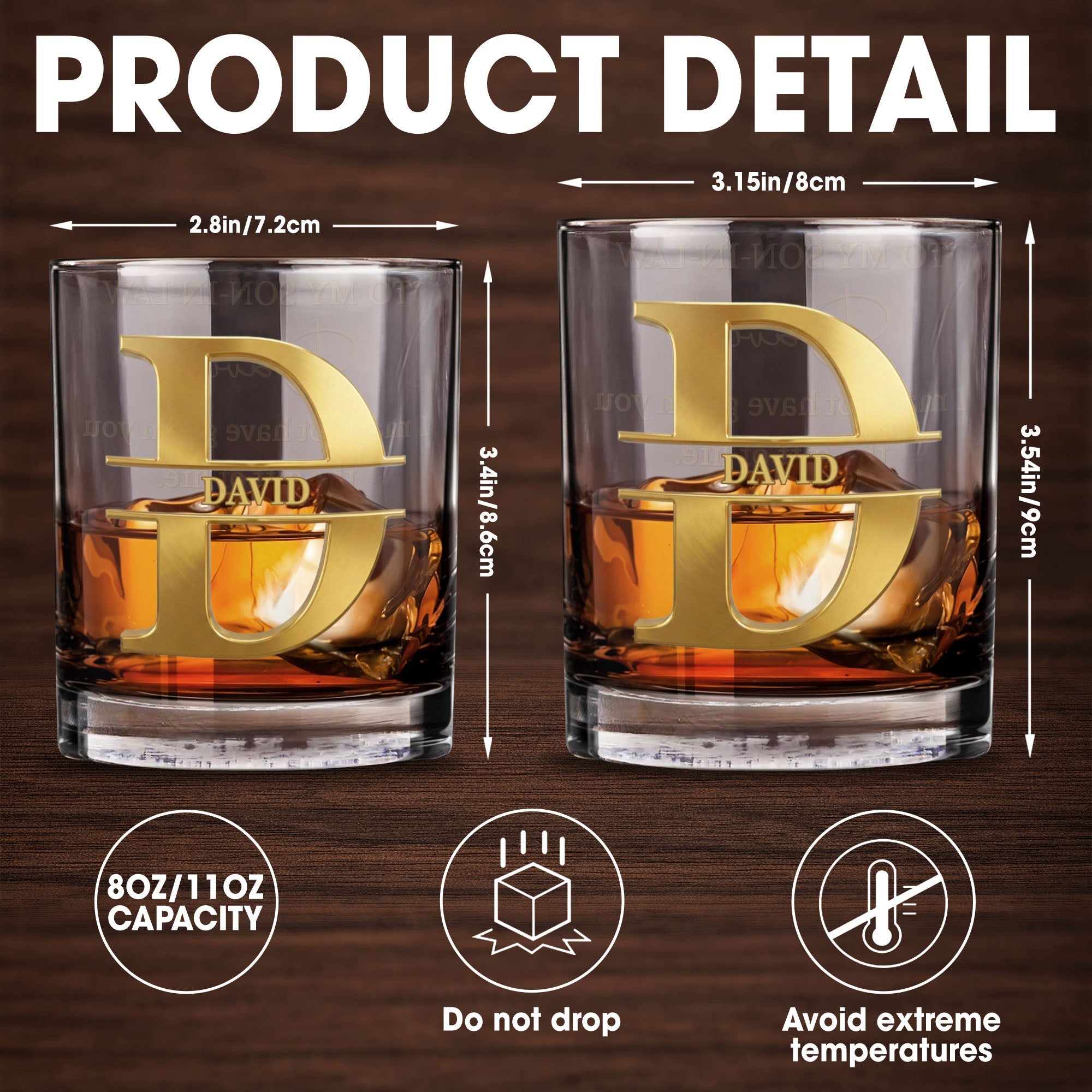 Personalized Custom Whiskey Glass Gift for Son-in-Law Whiskey Glass GradoCreations