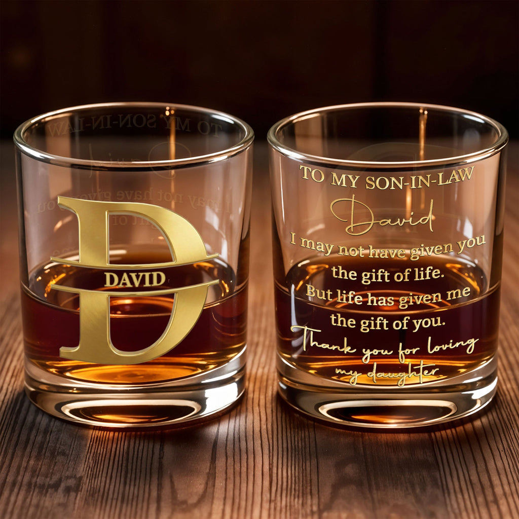 Personalized Custom Whiskey Glass Gift for Son-in-Law Whiskey Glass GradoCreations