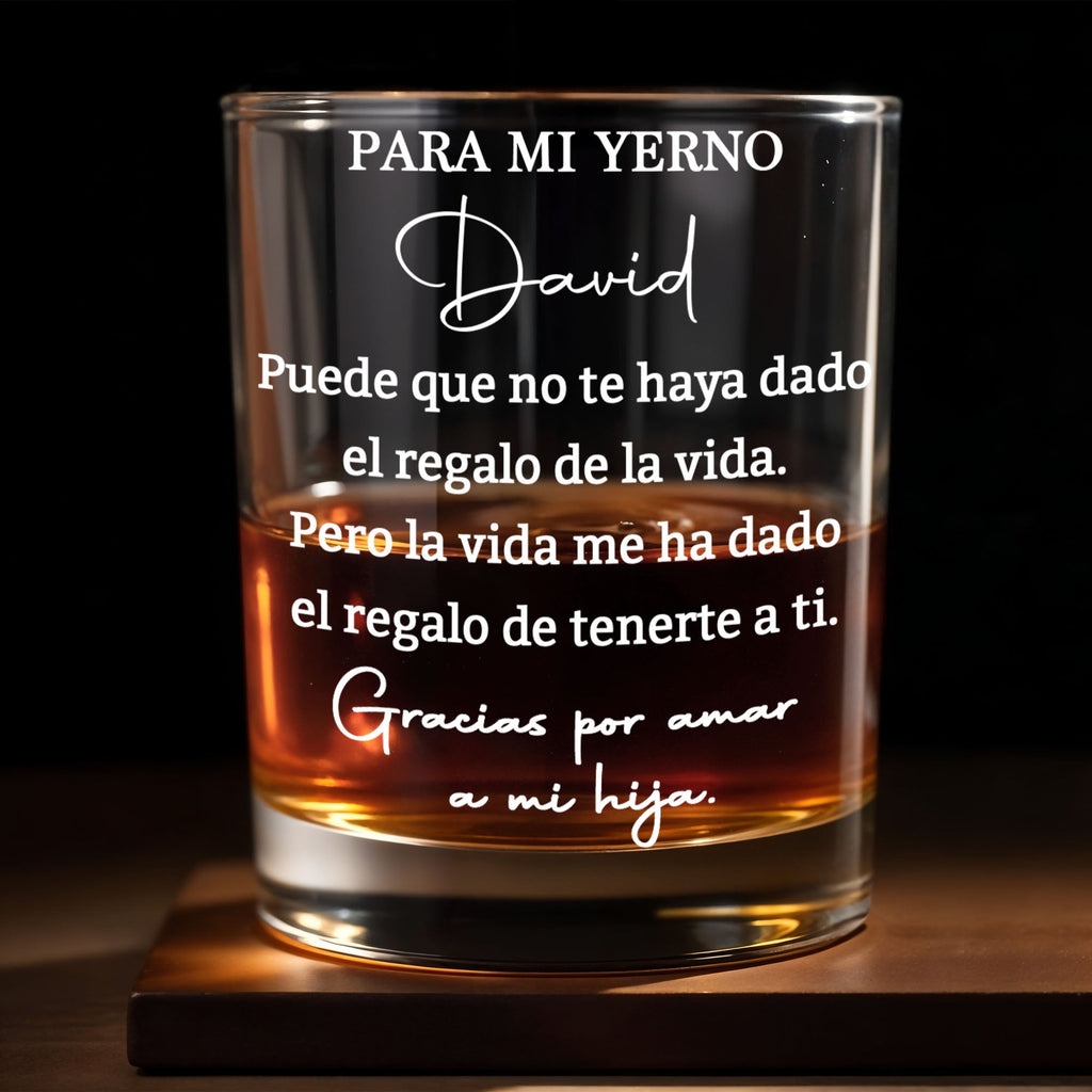 Personalized Whiskey Glass Custom Name Gift for Son-in-Law Whiskey Glass GradoCreations