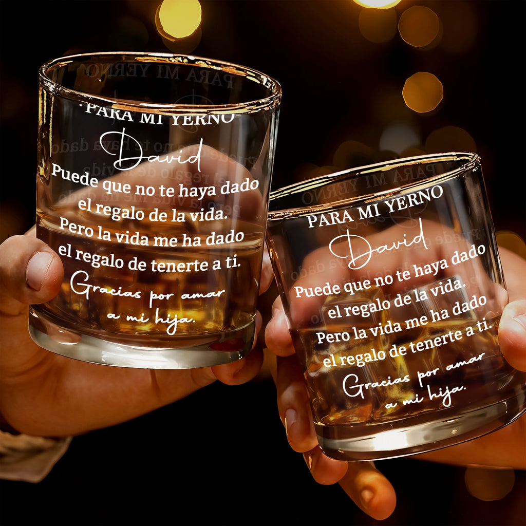 Personalized Whiskey Glass Custom Name Gift for Son-in-Law Whiskey Glass GradoCreations