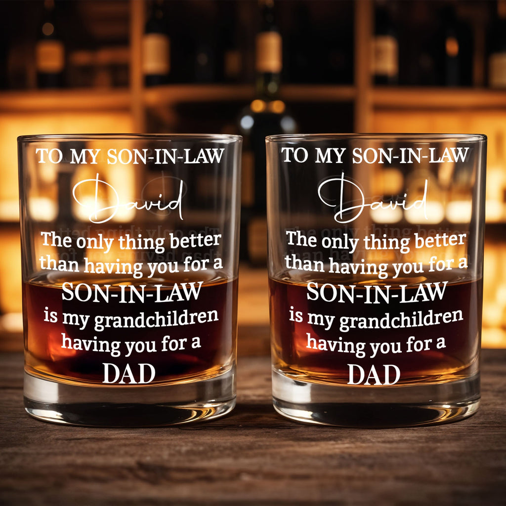 Personalized Custom Whiskey Glass Heartfelt Gift for Son-in-Law Whiskey Glass GradoCreations