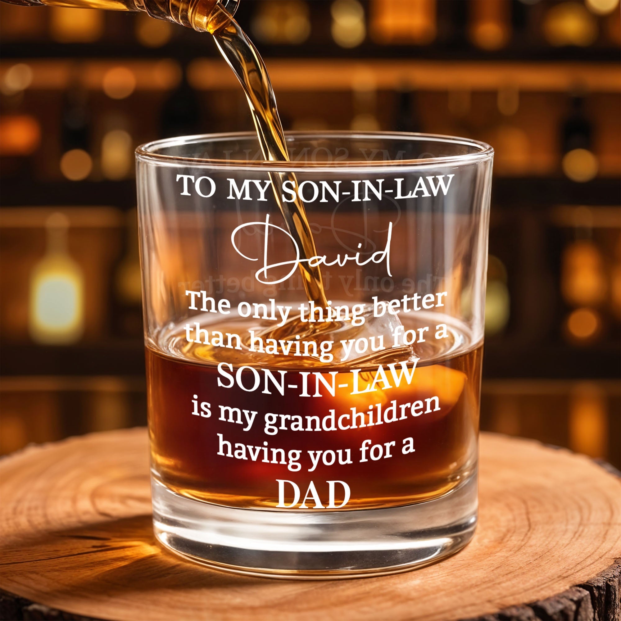 Personalized Custom Whiskey Glass Heartfelt Gift for Son-in-Law Whiskey Glass GradoCreations