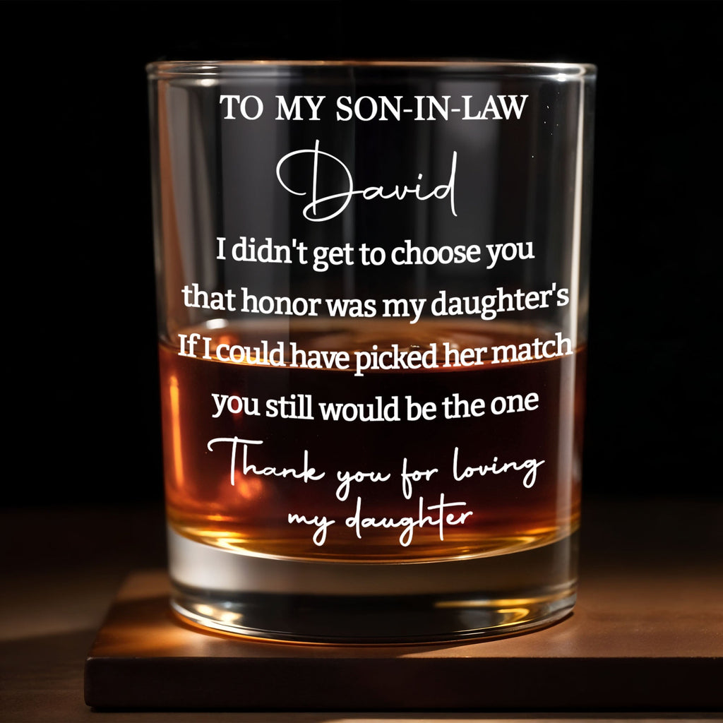Personalized Custom Whiskey Glass Gift for Son-in-Law Whiskey Glass GradoCreations