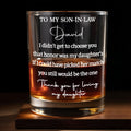 Personalized Custom Whiskey Glass Gift for Son-in-Law Whiskey Glass GradoCreations