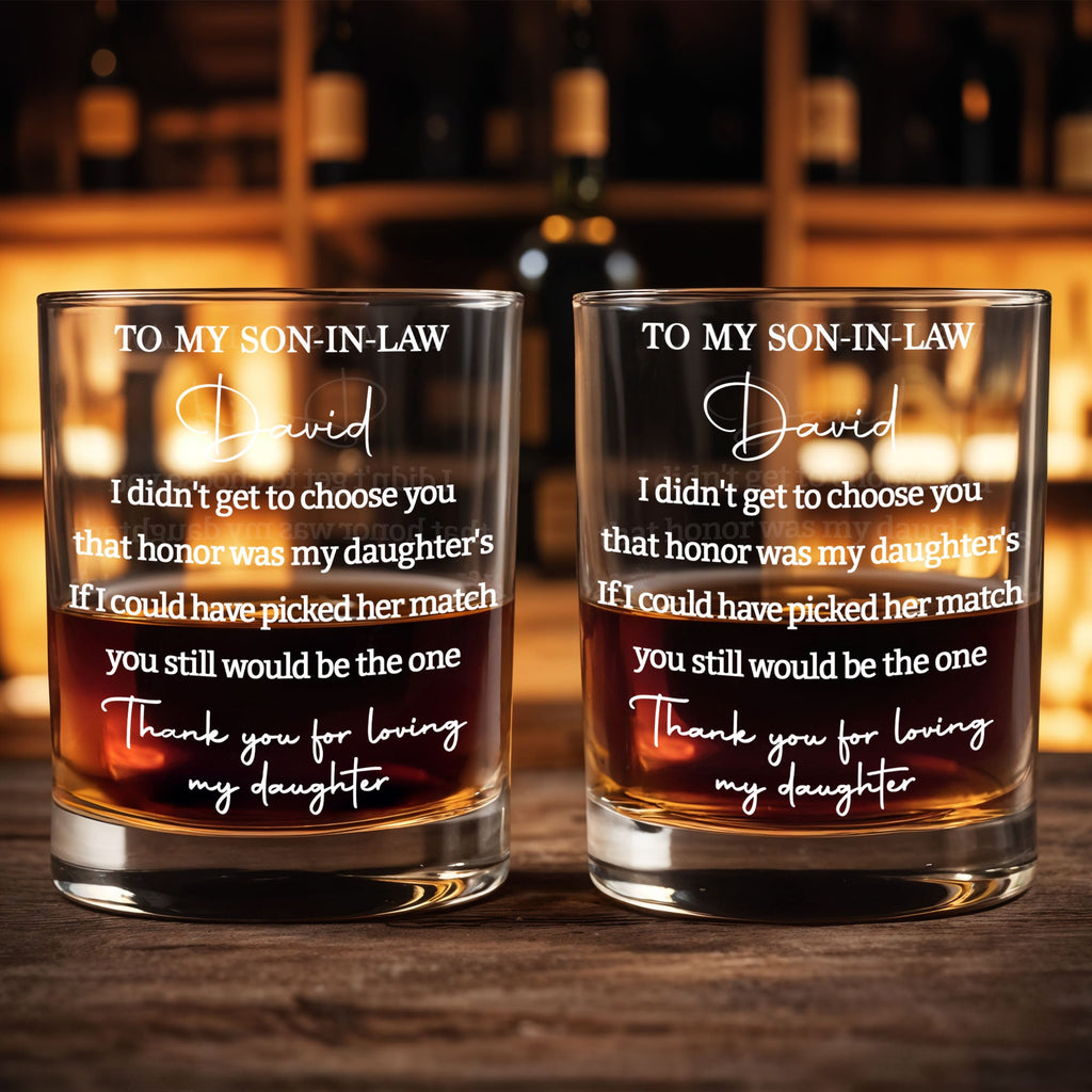 Personalized Custom Whiskey Glass Gift for Son-in-Law Whiskey Glass GradoCreations
