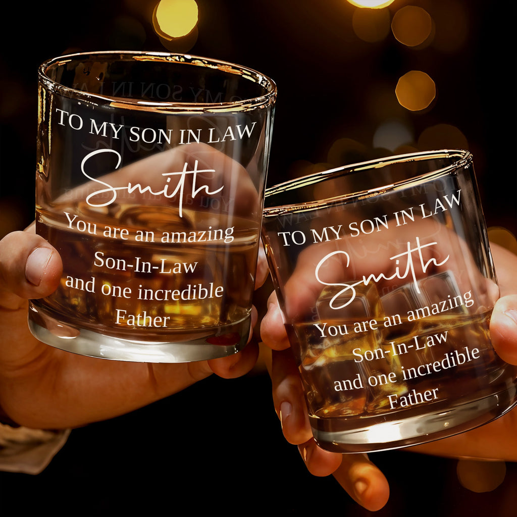 Personalized Custom Whiskey Glass Gift for Son-in-Law Whiskey Glass GradoCreations
