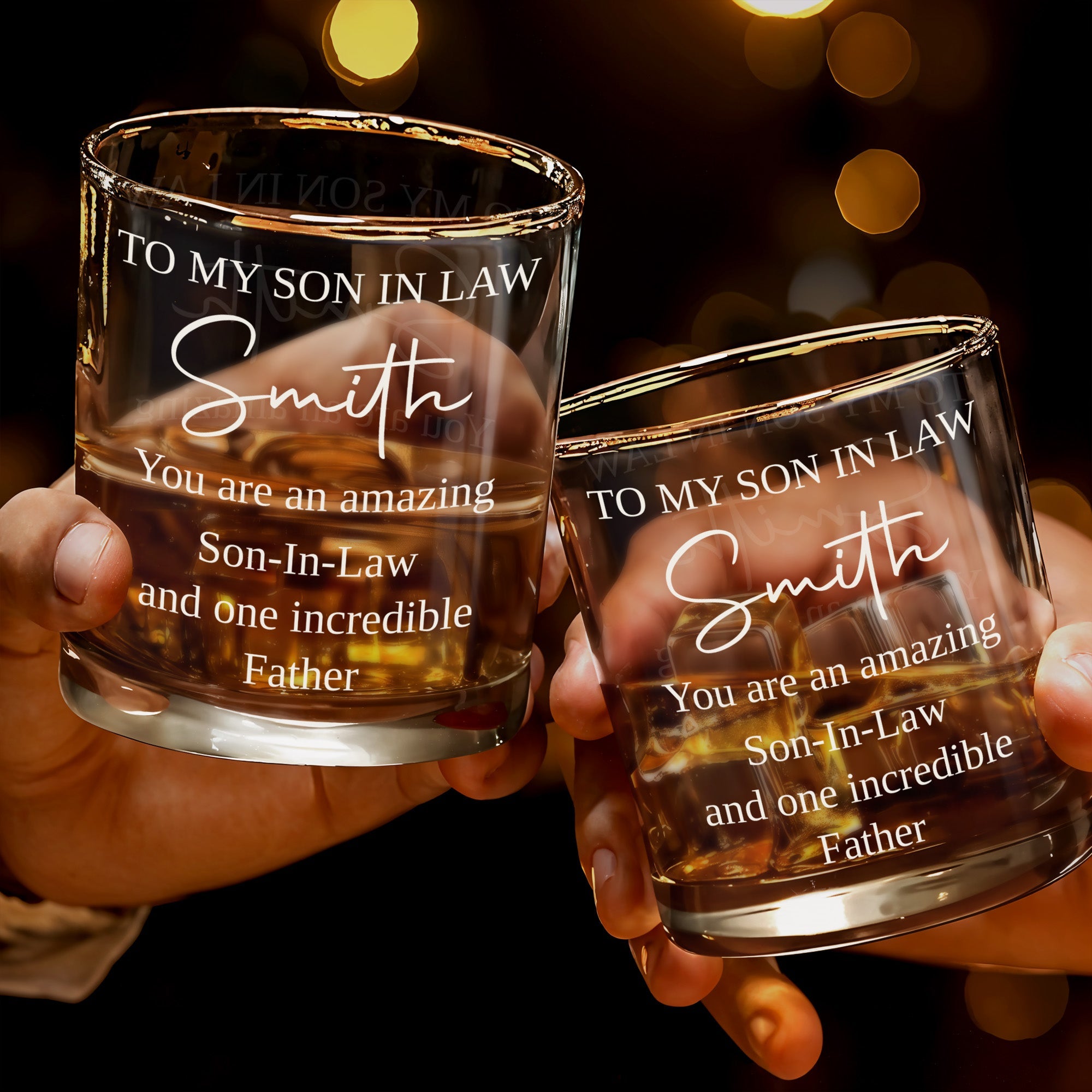 Personalized Custom Whiskey Glass Gift for Son-in-Law Whiskey Glass GradoCreations