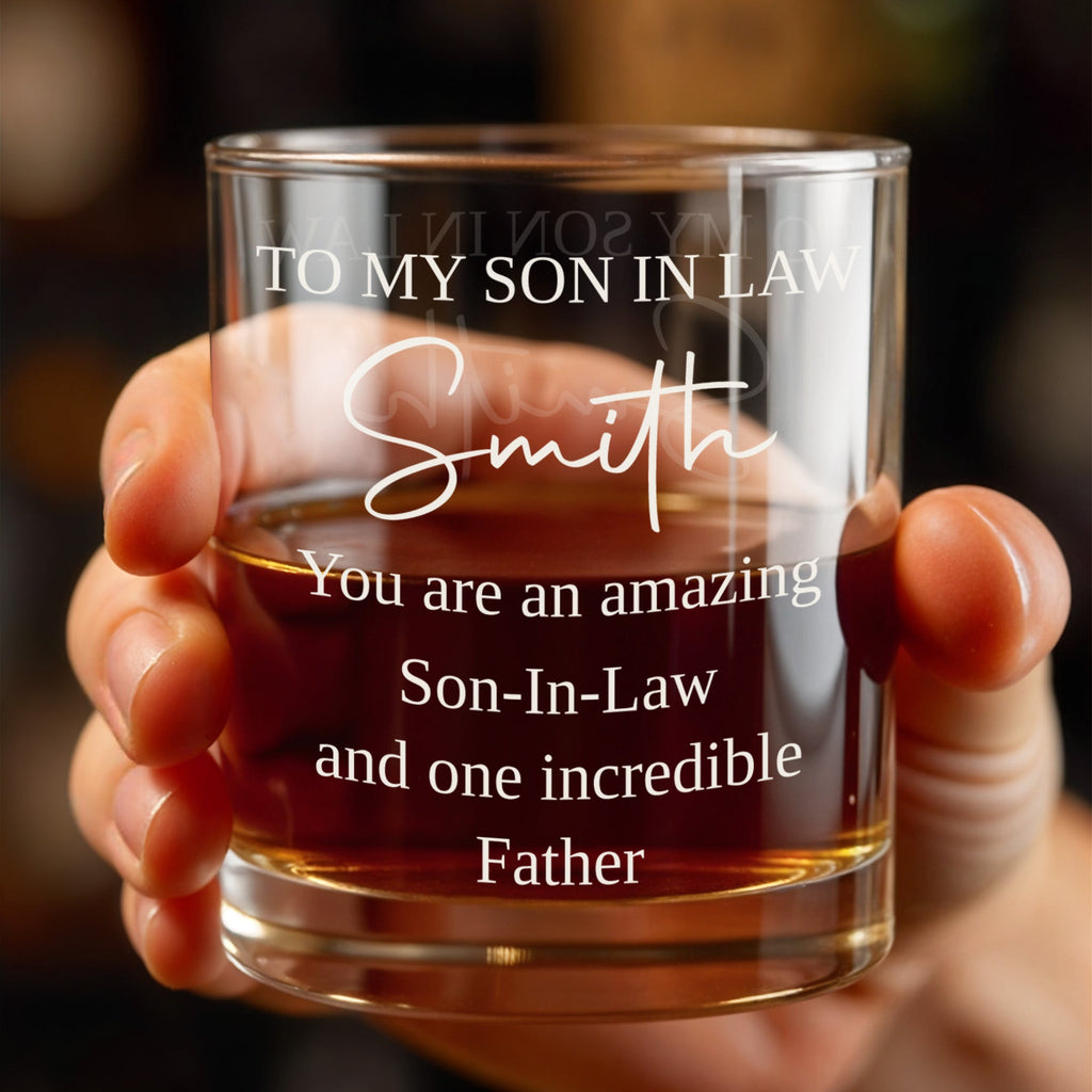 Personalized Custom Whiskey Glass Gift for Son-in-Law Whiskey Glass GradoCreations