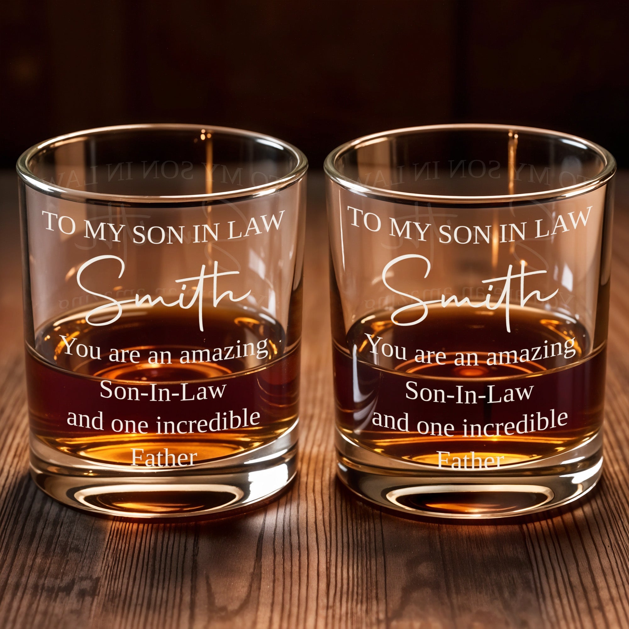 Personalized Custom Whiskey Glass Gift for Son-in-Law Whiskey Glass GradoCreations