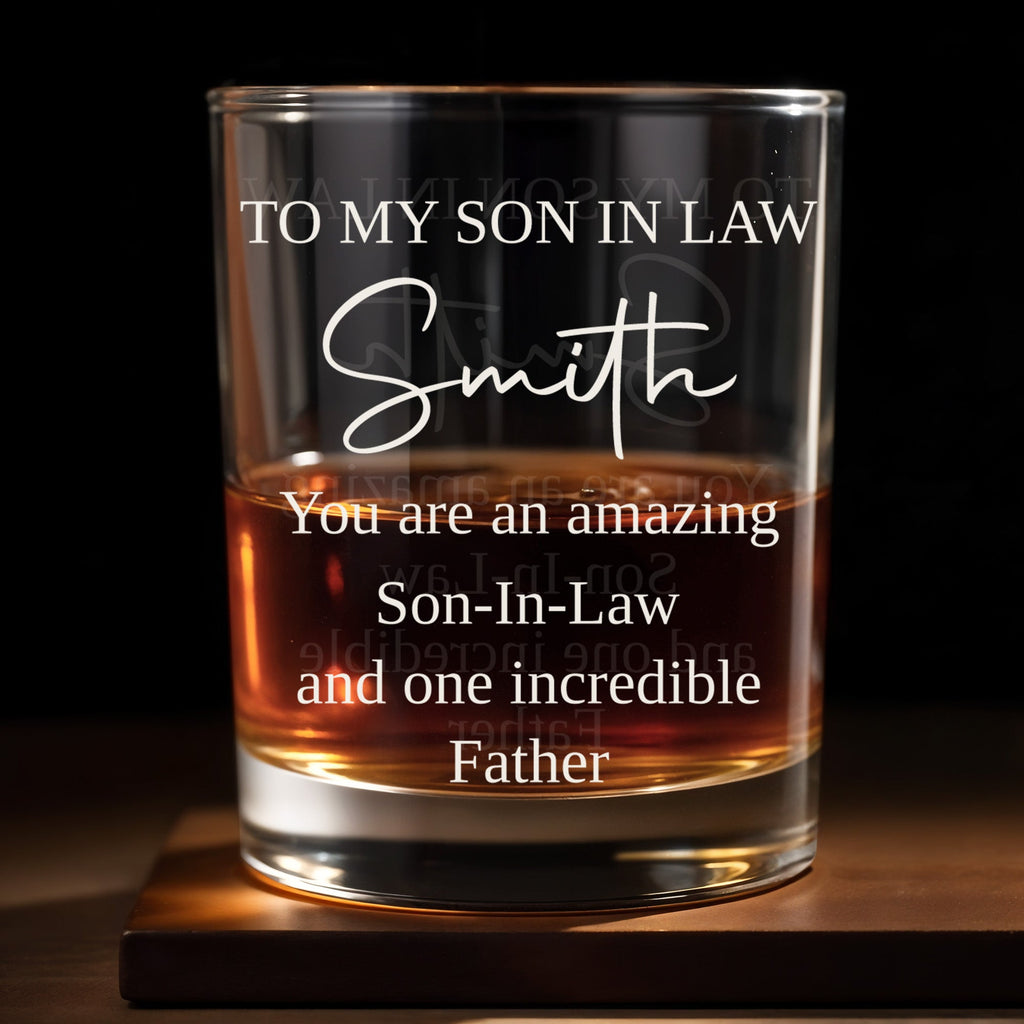 Personalized Custom Whiskey Glass Gift for Son-in-Law Whiskey Glass GradoCreations