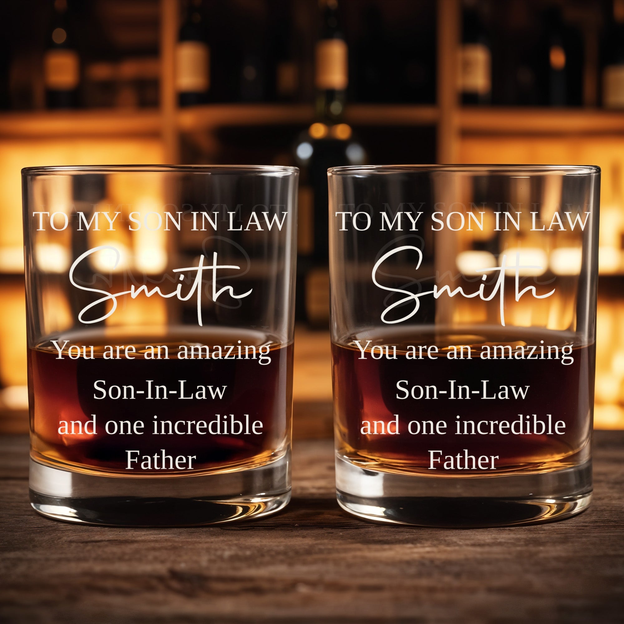 Personalized Custom Whiskey Glass Gift for Son-in-Law Whiskey Glass GradoCreations
