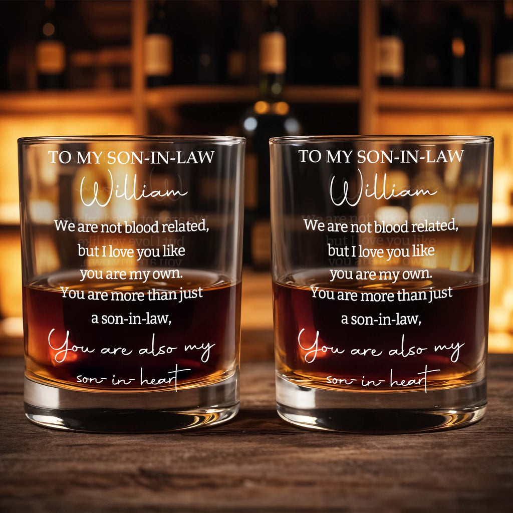 Personalized Custom Whiskey Glass Gift for Son-in-Law Whiskey Glass GradoCreations