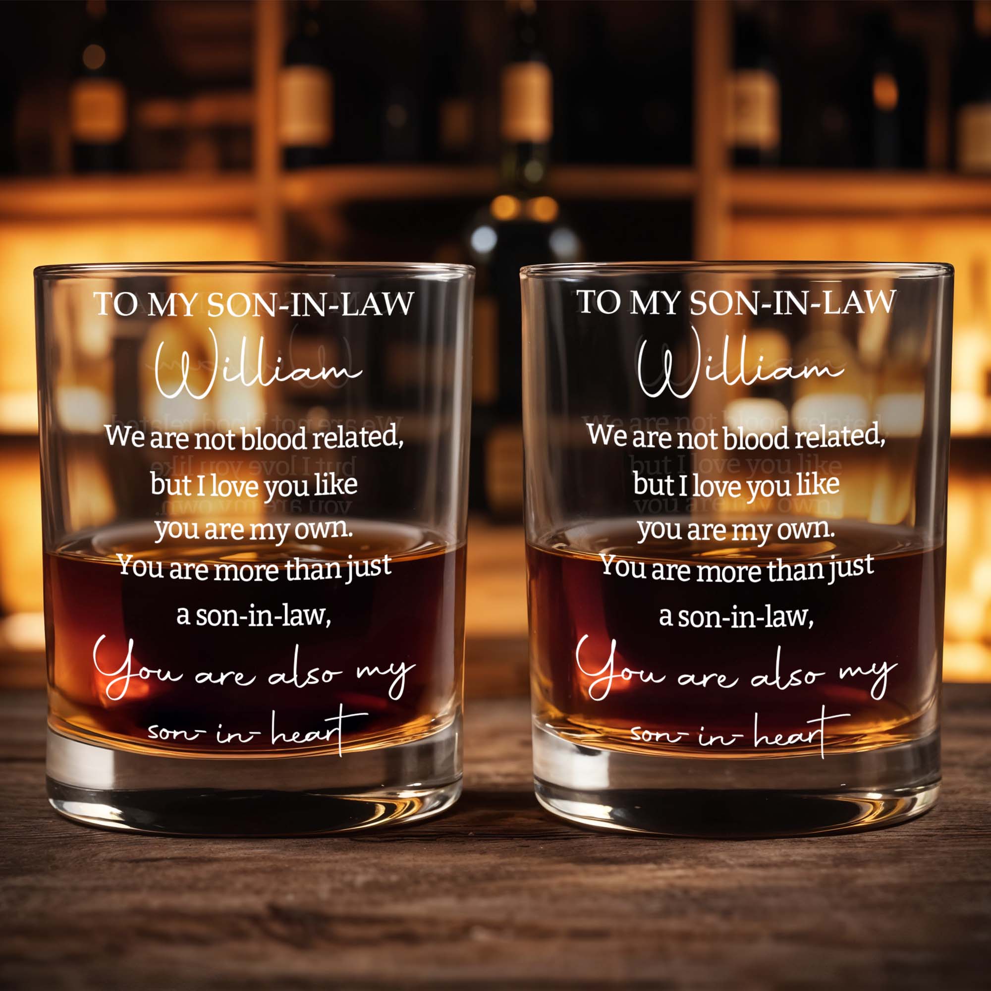 Personalized Custom Whiskey Glass Gift for Son-in-Law Whiskey Glass GradoCreations