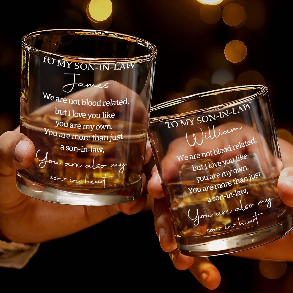 Personalized Custom Whiskey Glass Gift for Son-in-Law Whiskey Glass GradoCreations