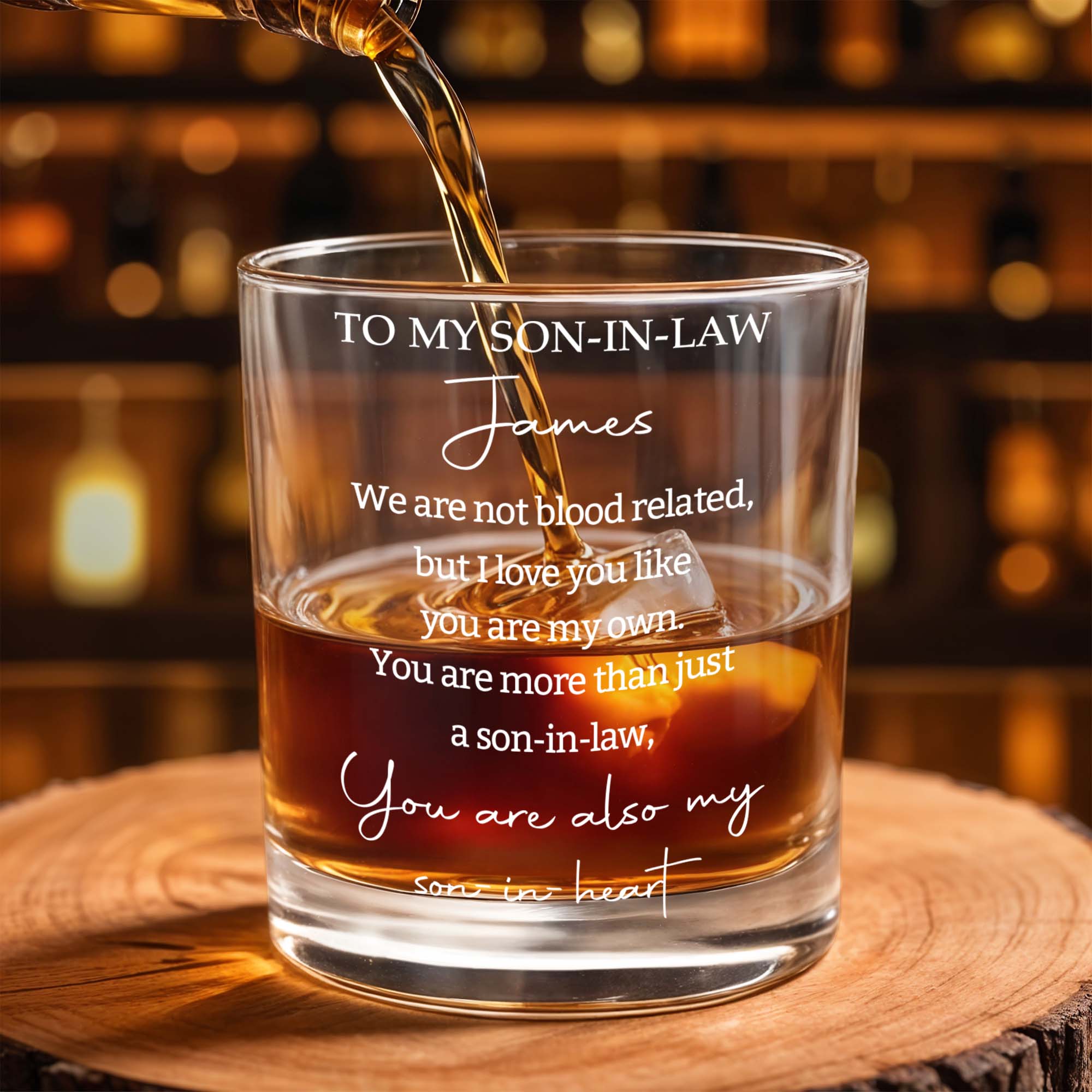 Personalized Custom Whiskey Glass Gift for Son-in-Law Whiskey Glass GradoCreations