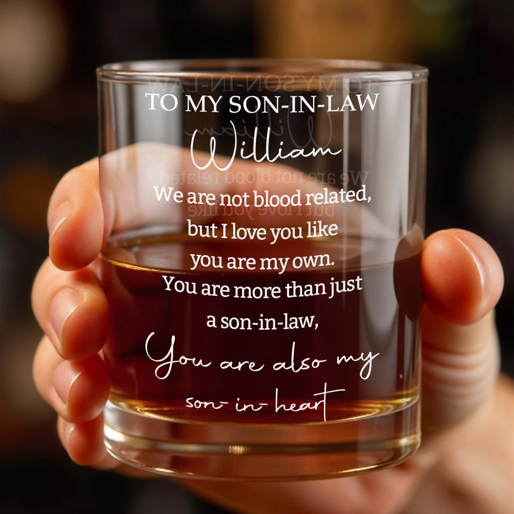 Personalized Custom Whiskey Glass Gift for Son-in-Law Whiskey Glass GradoCreations
