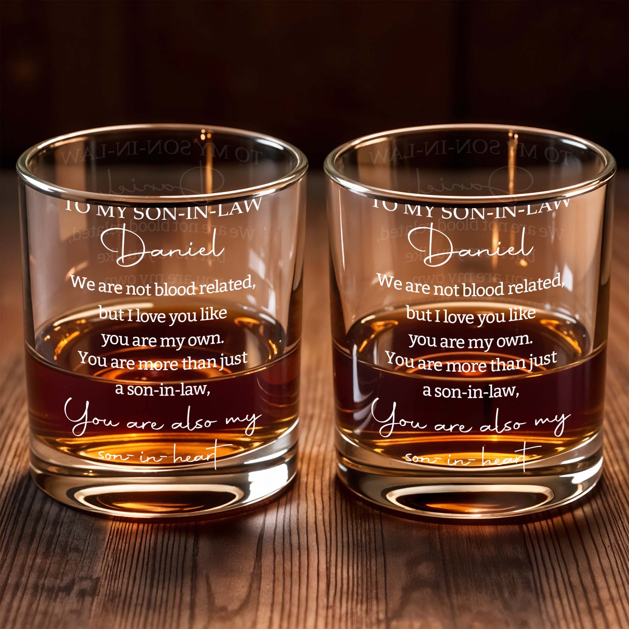 Personalized Custom Whiskey Glass Gift for Son-in-Law Whiskey Glass GradoCreations
