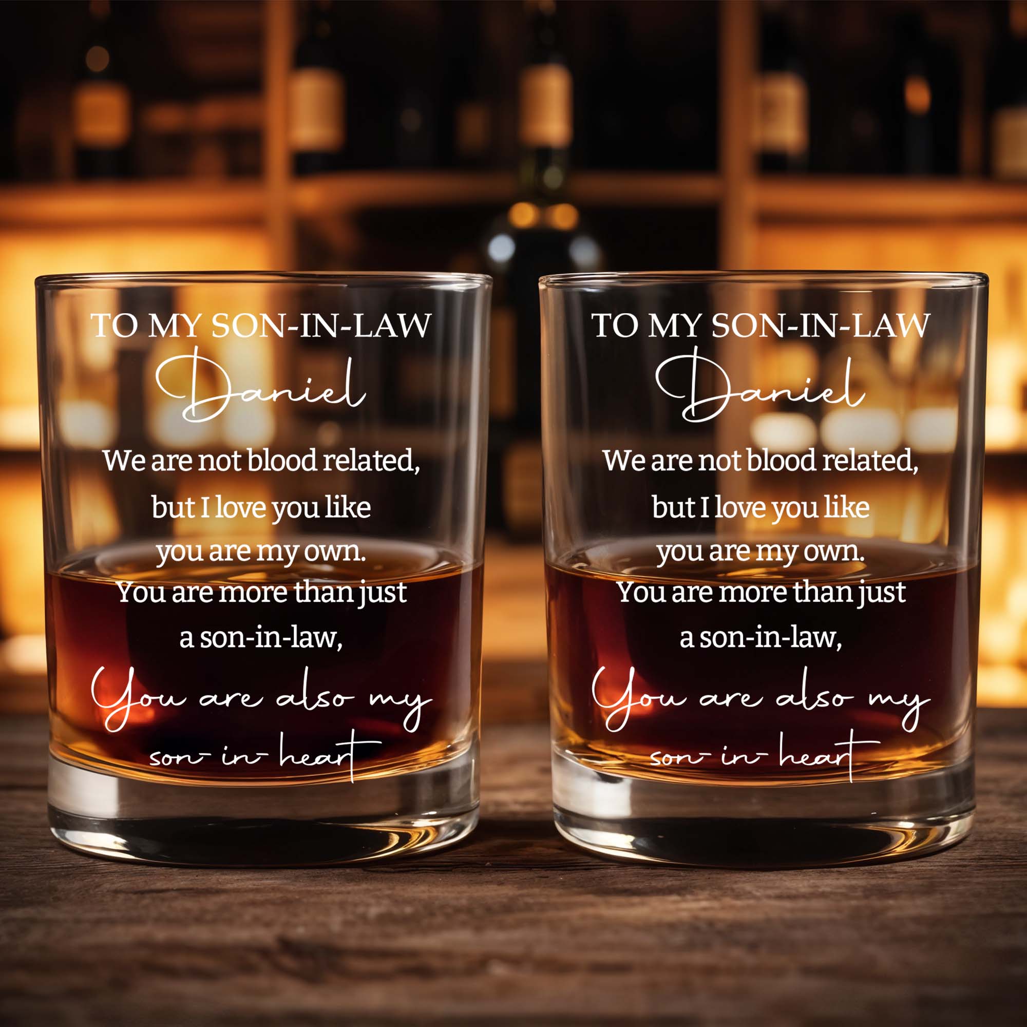 Personalized Custom Whiskey Glass Gift for Son-in-Law Whiskey Glass GradoCreations
