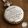 Personalized Silver Pocket Watch Custom Engraved Gift for Son-in-Law Pocket Watch GradoCreations