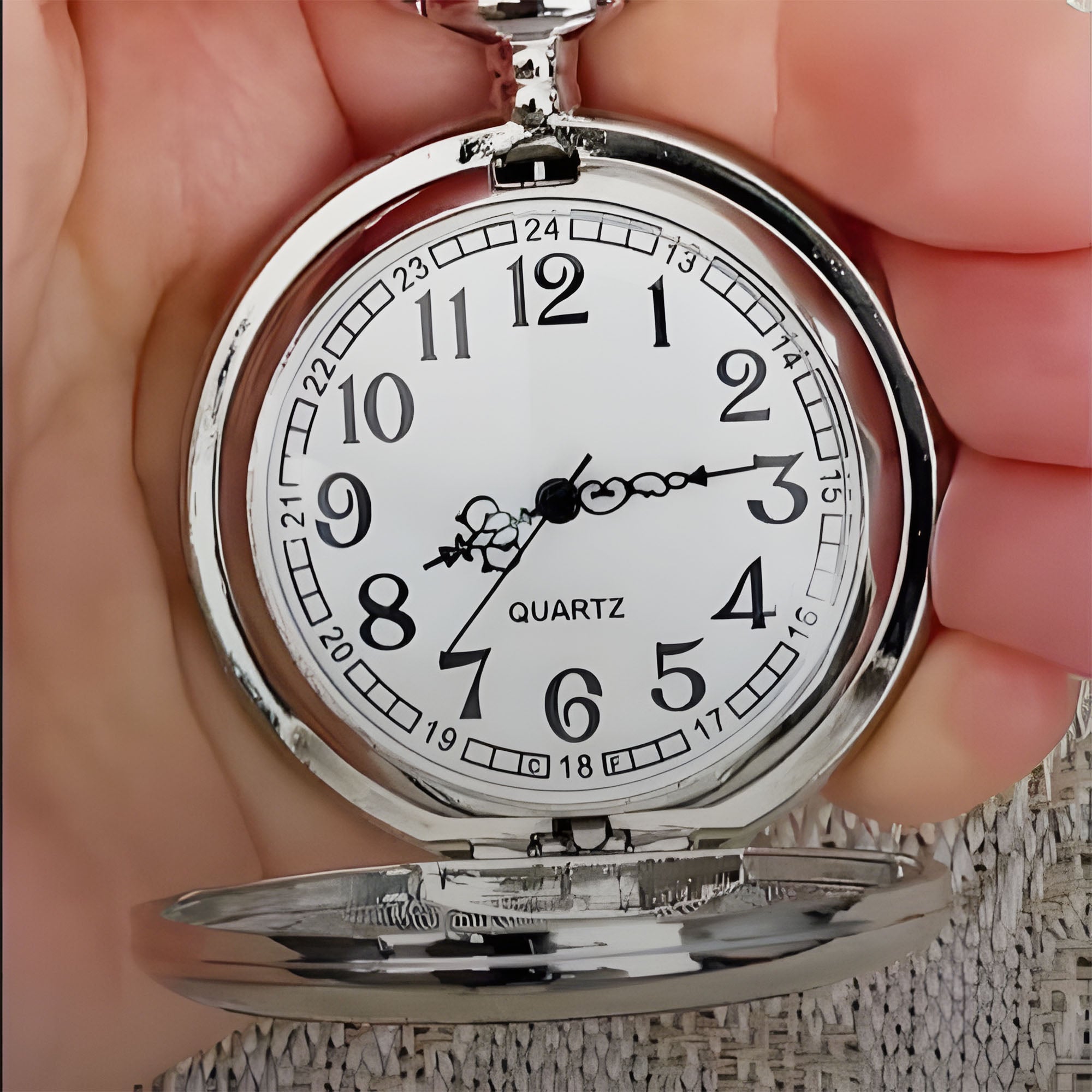Personalized Silver Pocket Watch Custom Engraved Gift for Son-in-Law Pocket Watch GradoCreations
