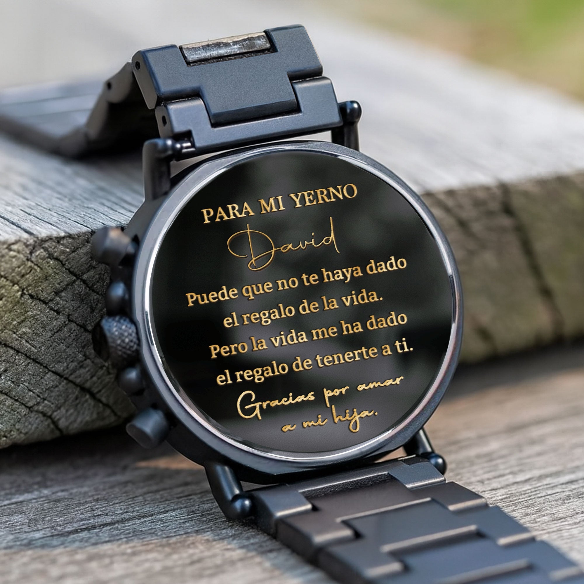 Personalized Engraved Wooden Watch Gift for Son-in-Law Wooden Watches GradoCreations
