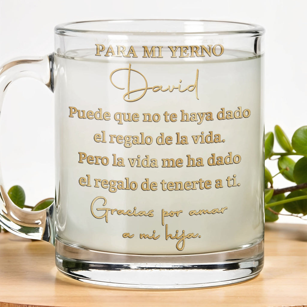 Personalized Custom Glass Mug Unique Gift for Son-in-Law Glass Mug GradoCreations