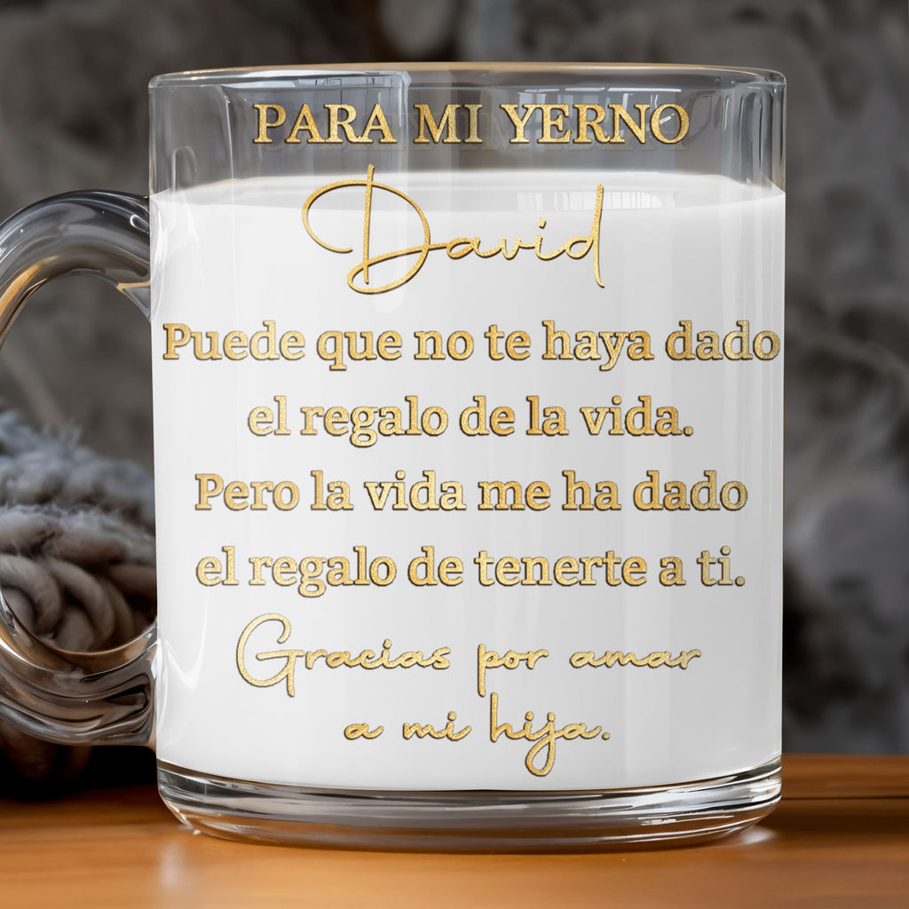 Personalized Custom Glass Mug Unique Gift for Son-in-Law Glass Mug GradoCreations