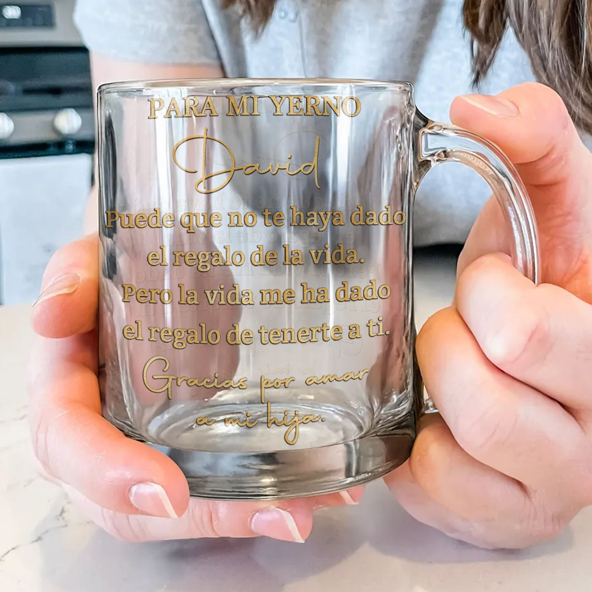 Personalized Custom Glass Mug Unique Gift for Son-in-Law Glass Mug GradoCreations