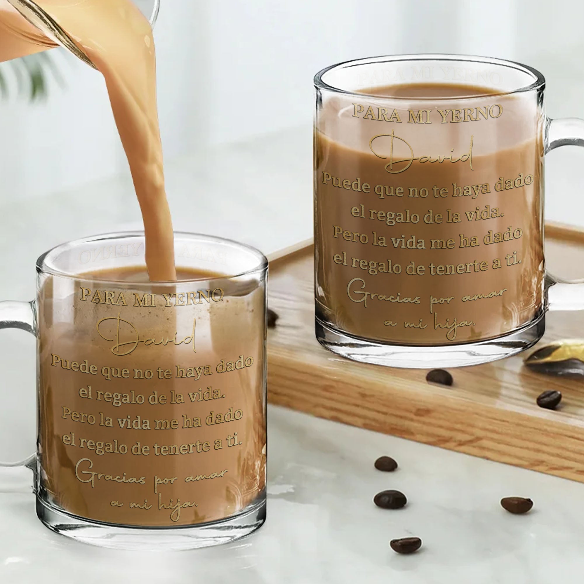 Personalized Custom Glass Mug Unique Gift for Son-in-Law Glass Mug GradoCreations