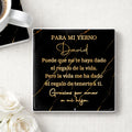 Personalized Black Marble Gold Veins Coaster Gift for Son-in-Law Square Ceramic Coaster GradoCreations